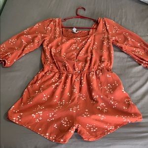 Pink/orange romper with pockets!